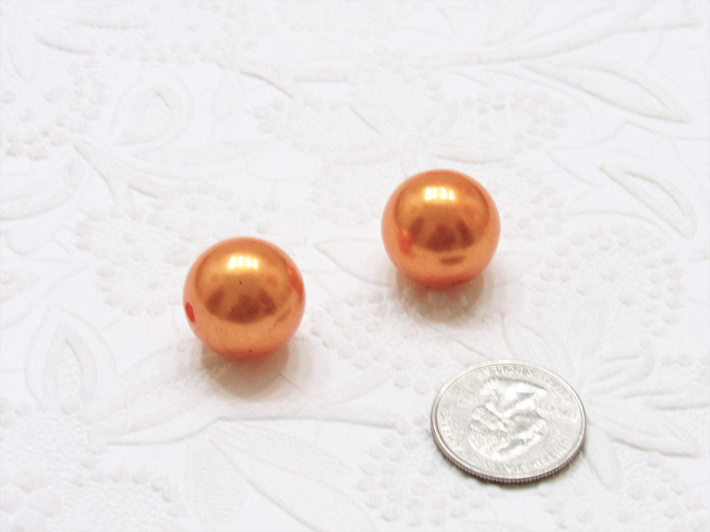 20mm Orange Pearl Bubblegum Beads, Chunky Gumball Beads, Orange Pearl Gumball Beads, Chunky Necklace Supply, Gumball Pearl Beads