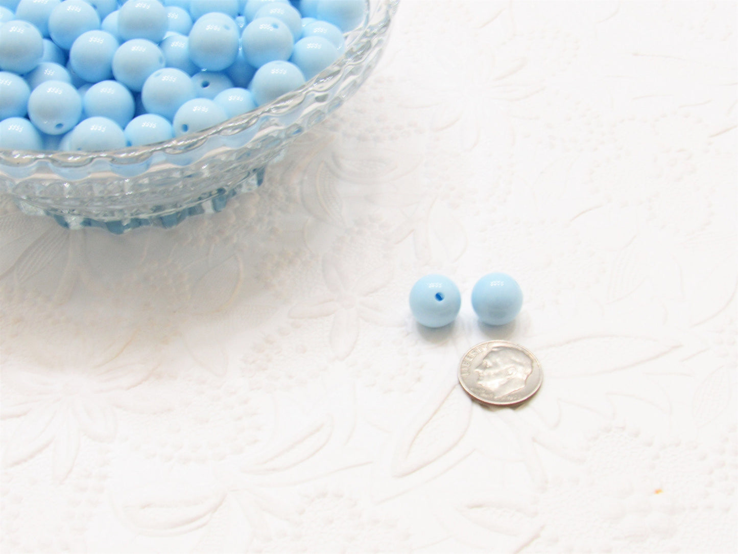 50 Light Blue 12mm Bubblegum Beads, Round Beads, Chunky Acrylic Beads, Gum Ball Beads, Fairy Kei Beads, Chunky Necklace Supply Beads