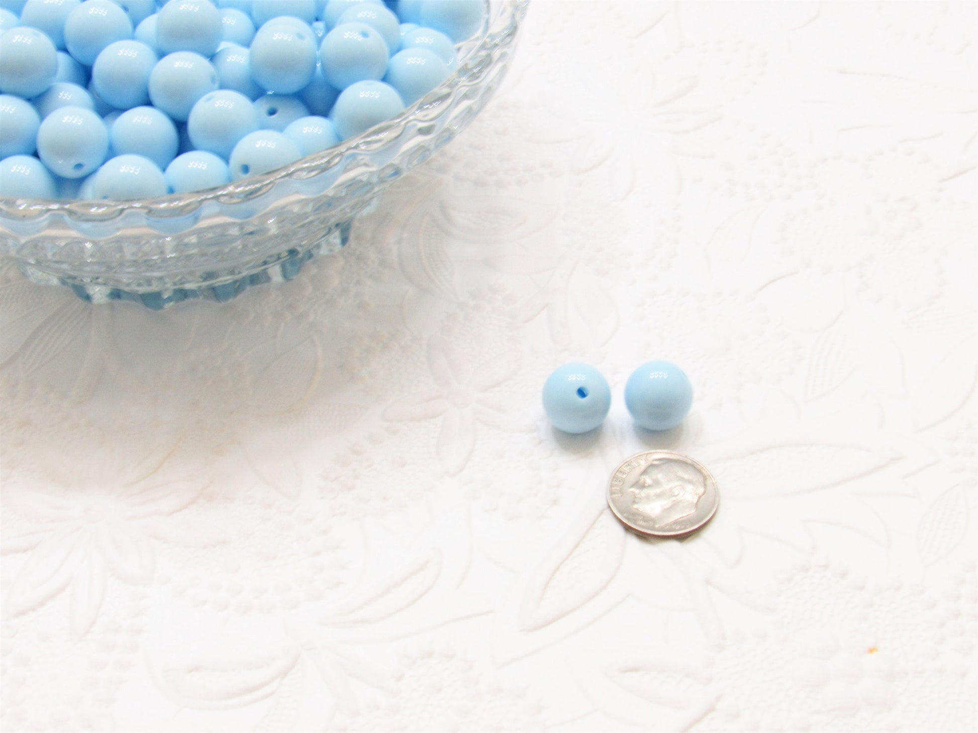 50 Light Blue 12mm Bubblegum Beads, Round Beads, Chunky Acrylic Beads, Gum Ball Beads, Fairy Kei Beads, Chunky Necklace Supply Beads