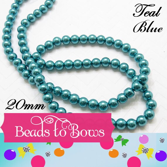 10mm Glass Teal Blue Pearls, Bubblegum Pearls, Chunky Pearls, Gumball Pearl Beads, 10mm Bubblegum Necklace Pearl, Chunky Bead Supply