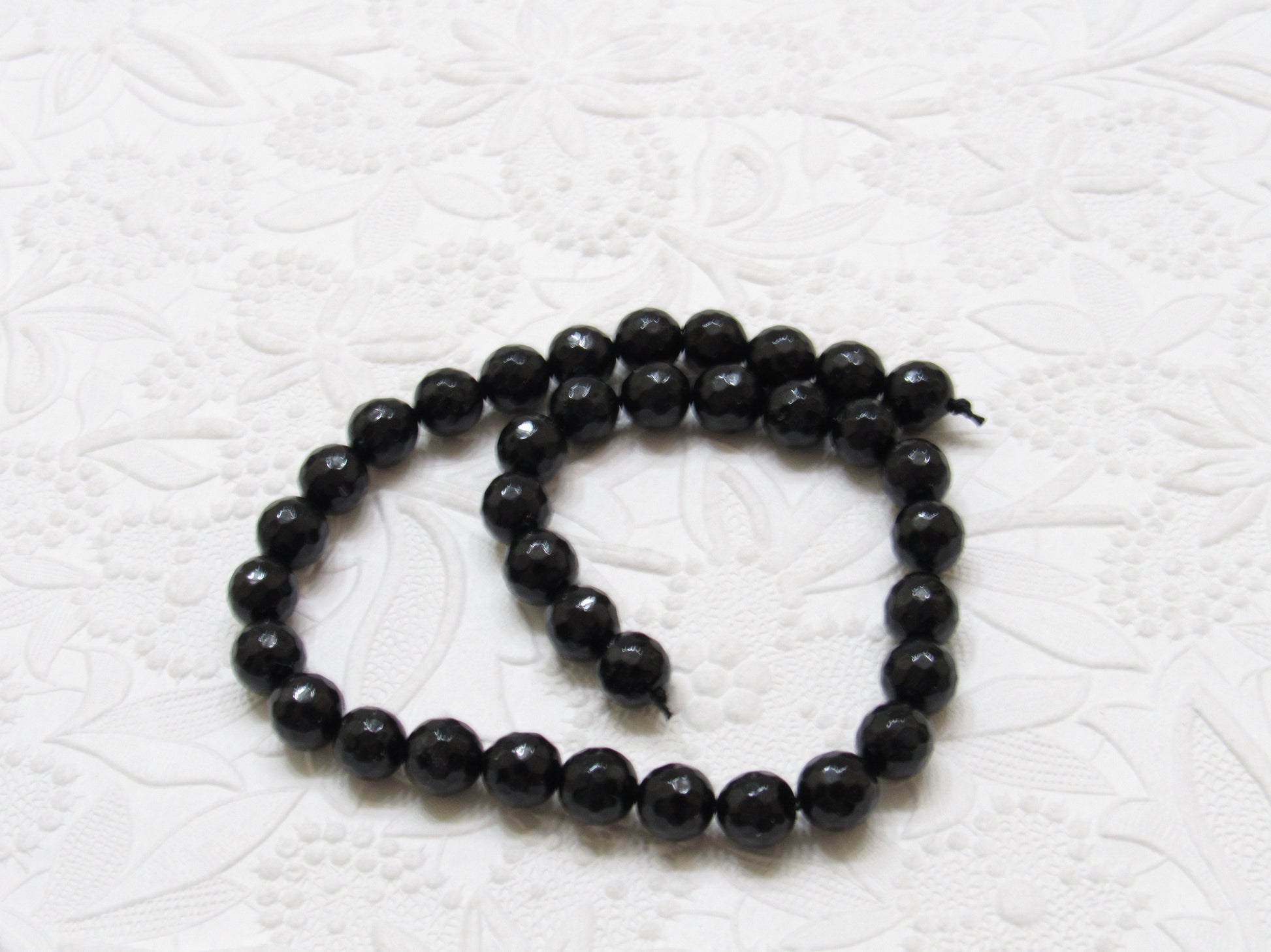 New Natural Malaysia Black Jade 10mm Beads, 14 inch Strand, 37 piece strand,  Dyed Natural Malaysia Jade Coral Beads