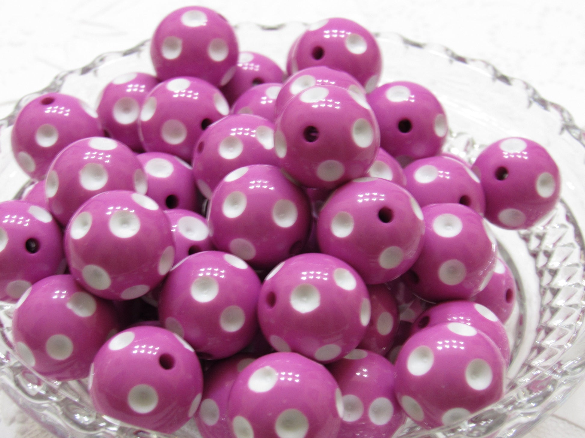 20mm Berry Polka Dot Beads, Chunky Beads, Gumball Beads, Bubblegum Polka Dot Beads, 20mm Chunky Beads, Acrylic Beads, Chunky Necklace Supply