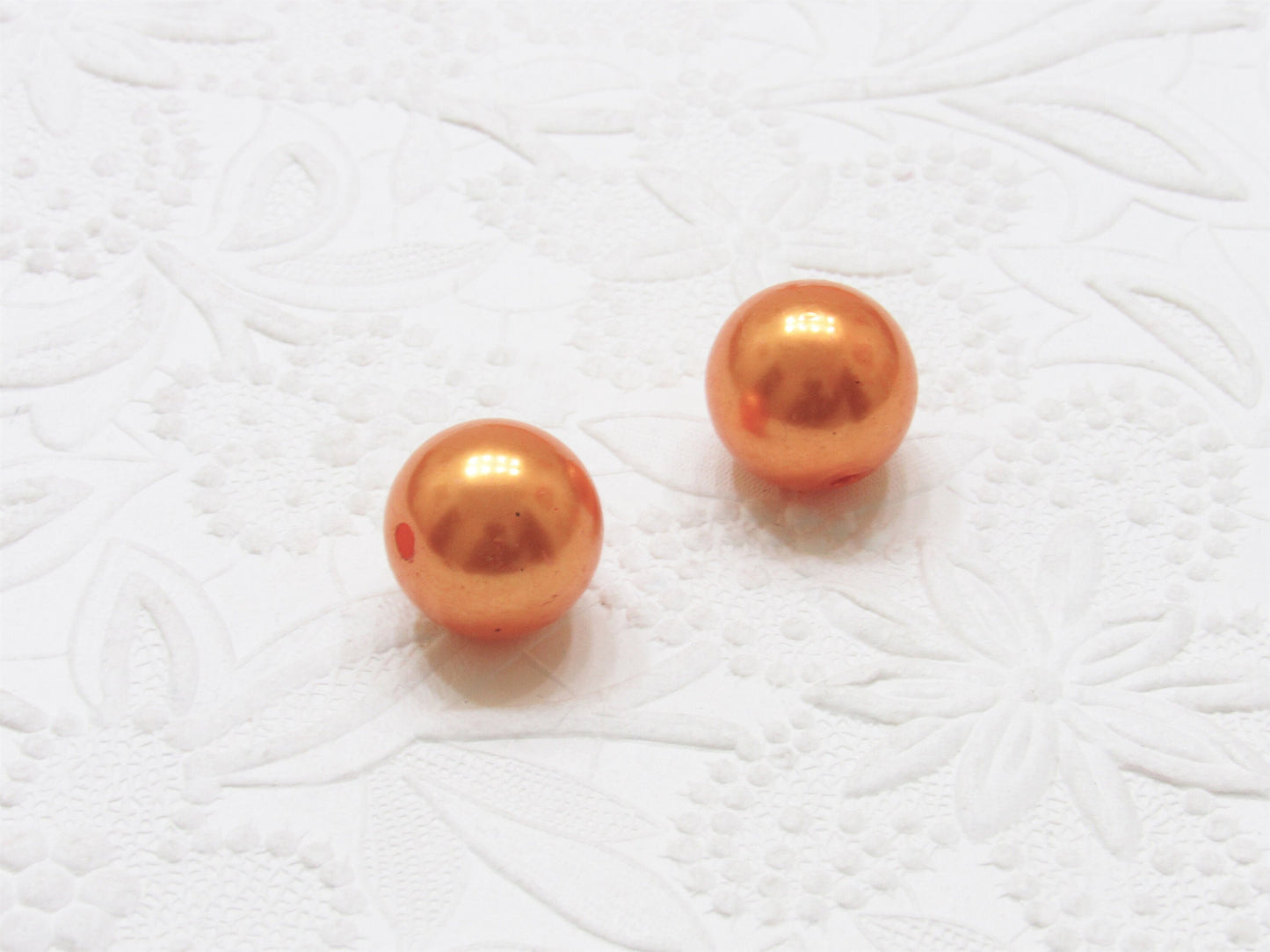 20mm Orange Pearl Bubblegum Beads, Chunky Gumball Beads, Orange Pearl Gumball Beads, Chunky Necklace Supply, Gumball Pearl Beads