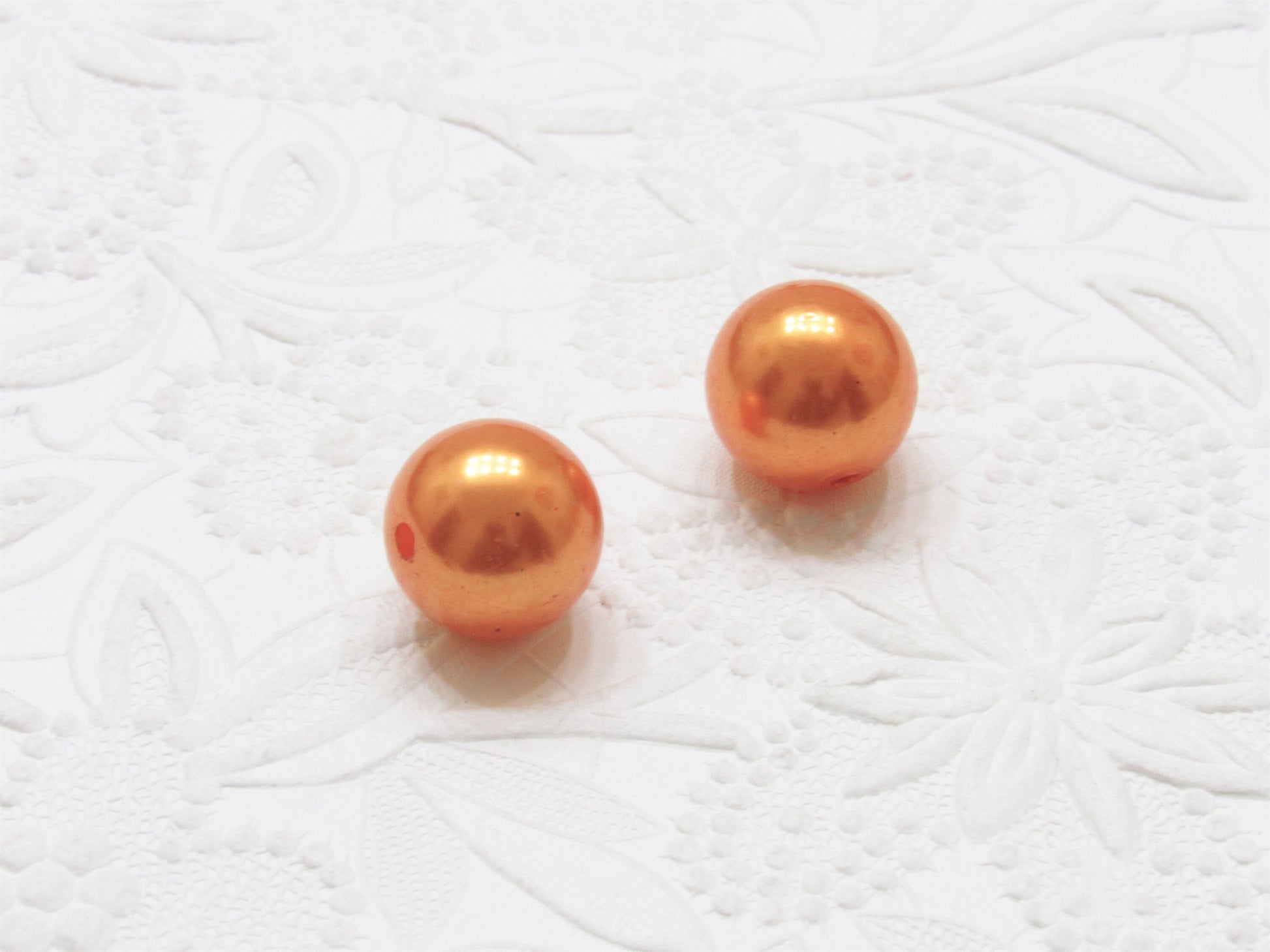 20mm Orange Pearl Bubblegum Beads, Chunky Gumball Beads, Orange Pearl Gumball Beads, Chunky Necklace Supply, Gumball Pearl Beads