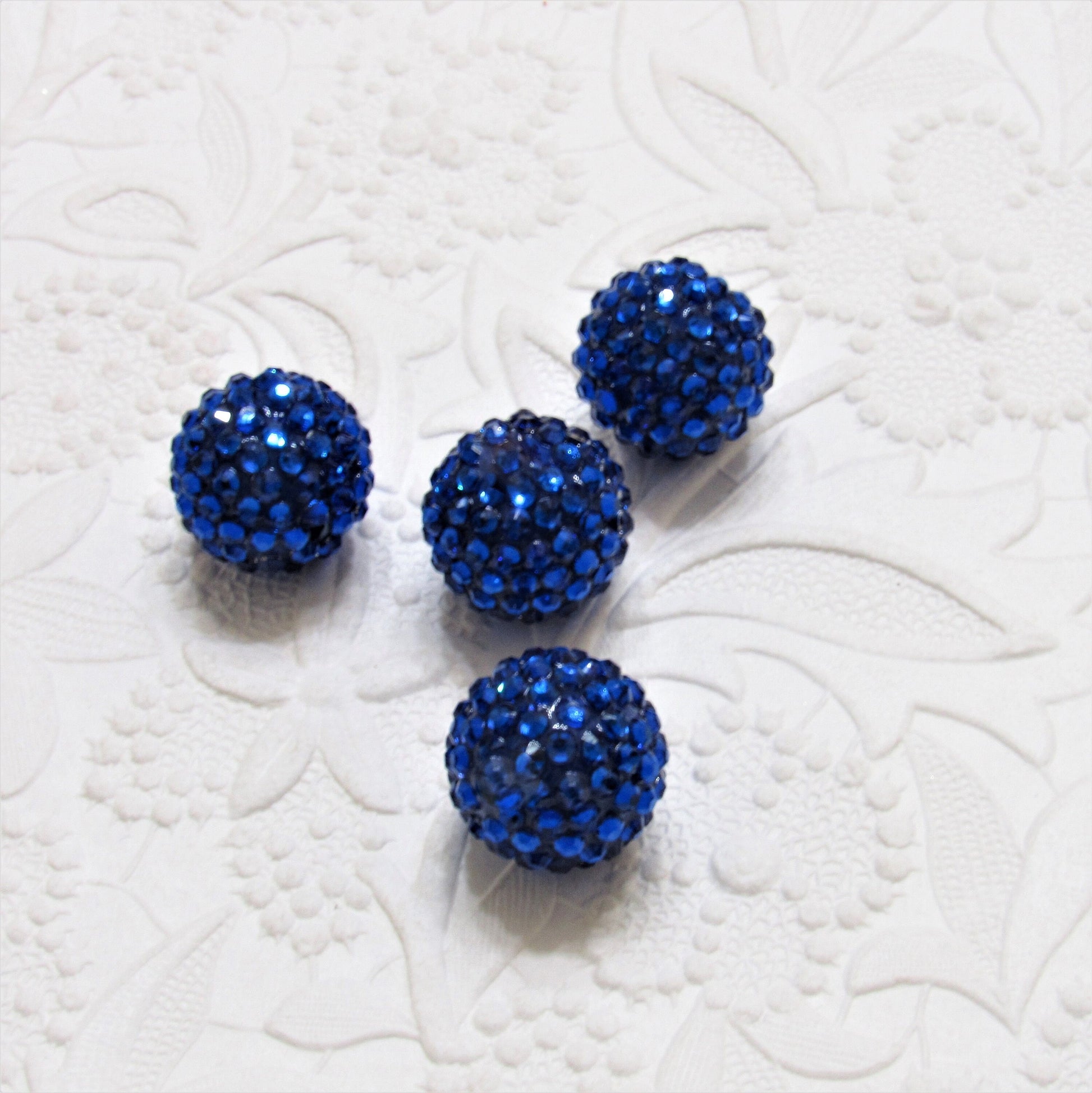 20mm Royal Blue Rhinestone Beads, Chunky Rhinestone Blue Beads, Chunky Resin Rhinestone Beads, Gumball Beads, Chunky Necklace Supply Beads