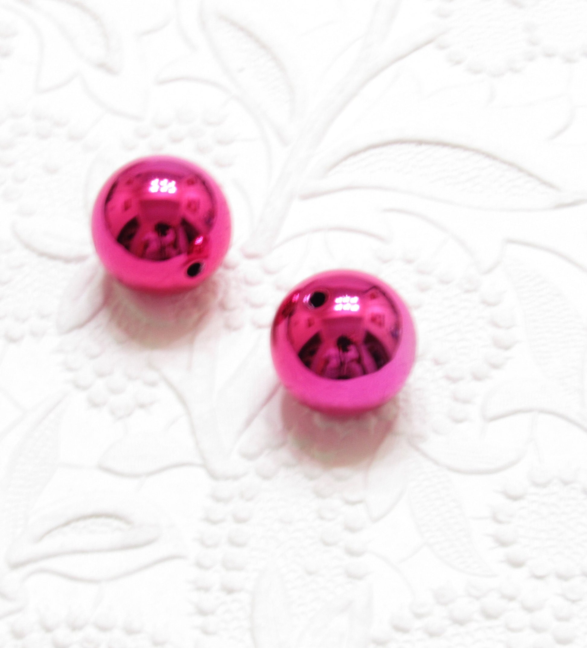 NEW UV Hot Pink 20mm Bubblegum Bead, Chunky Gumball Beads, Chunky Bead Supply, Shiny UV Plating Bubblegum Bead, Gumball Bead, Bubblegum Bead