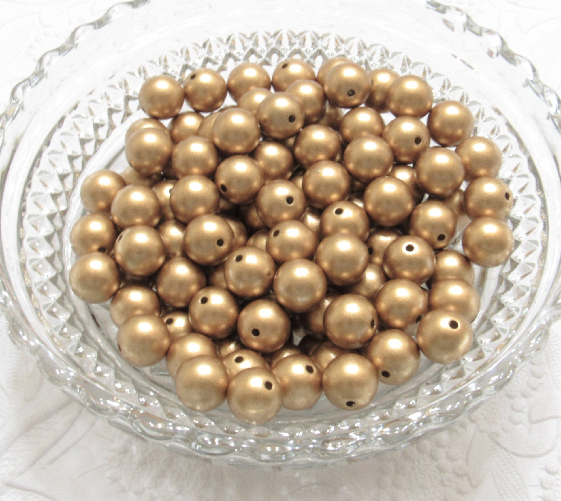 12mm Matte Gold Bubblegum Pearl Beads, Gumball Beads, Pearl Beads, Bubblegum Pearls, Beading Supply, Jewelry Supply