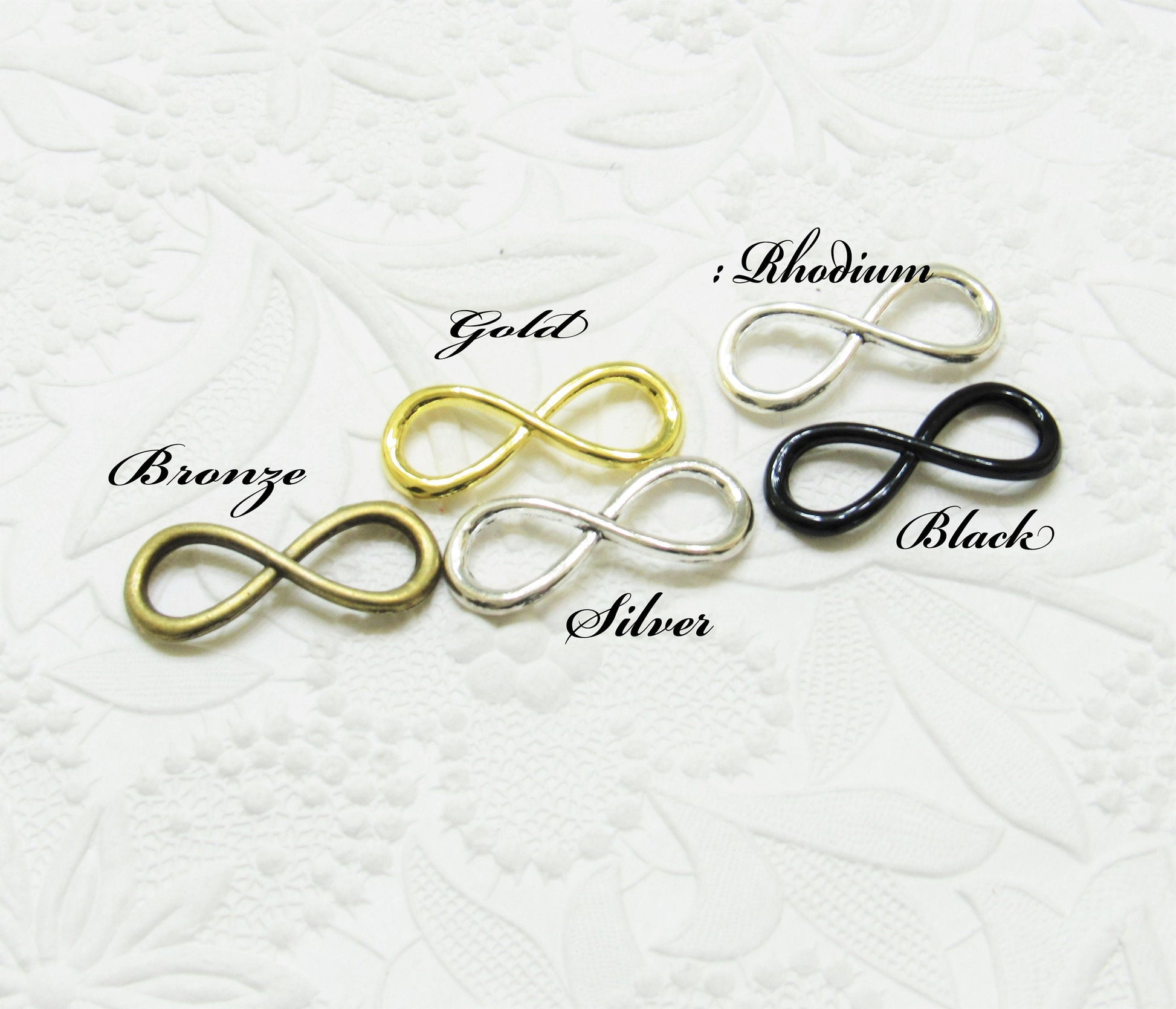 Antique Silver, Gold, Black, Bronze Infinity Connectors Charms 12X13mm Bracelet, Charm, Antique Silver Finding, Jewelry Supply Findings