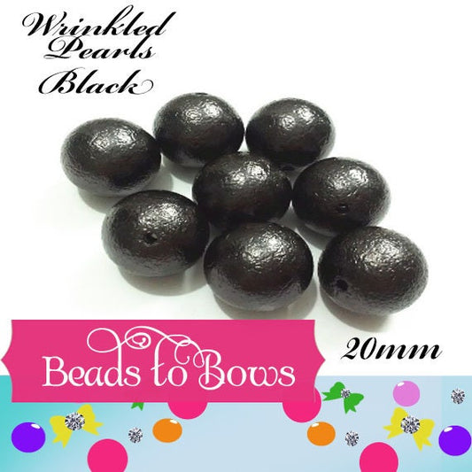 New 20mm Black Wrinkled Pearls Bubblegum Beads, Chunky Gumball Beads,  Round Wrinkled Pearls, Acrylic  Beads, Chunky Necklace Supply Bead,