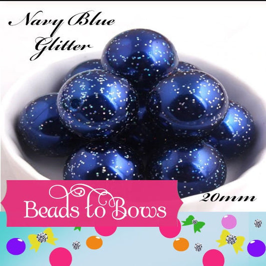 20mm Glitter Navy Blue Pearls, Chunky Pearl Beads, Bubblegum Glitter Beads, Chunky Beads, Faux Pearl Beads, Chunky Bead Supply, Pearl Bead