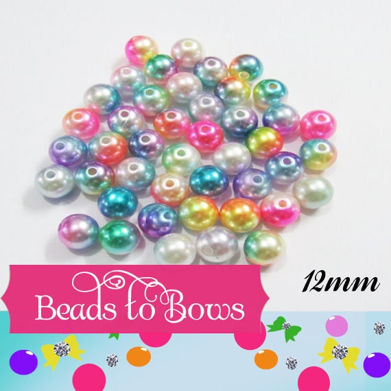 12mm Mermaid Bubblegum Pearls, Ombre Acrylic Pearls, Gumball Pearls, Bubblegum Necklace Supply Bead, Jewelry Supply,  Supply