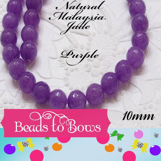 Natural Malaysia Purple Jade 10mm Beads, 14 inch Strand, Dyed Natural Malaysia Jade Beads, approximately 36 to 37 pieces,