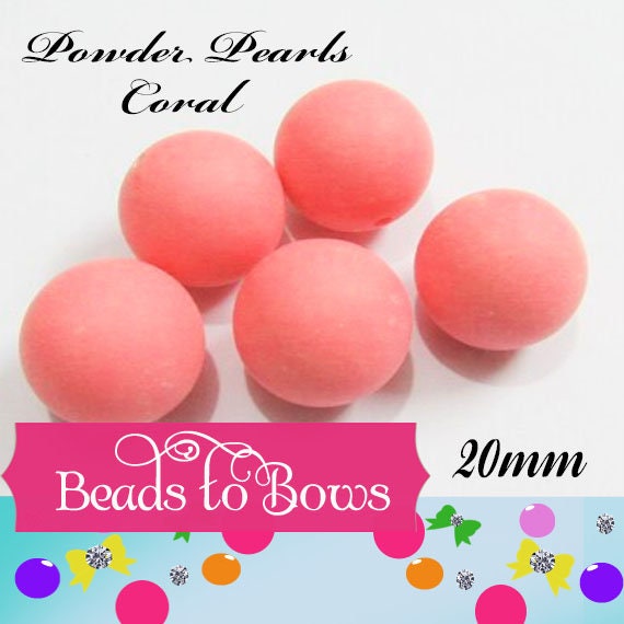 New 20mm Matte Satin Finish Coral Bubblegum Beads, Gumball Beads, Round Beads, Bubblegum Beads, Beading Supply, Jewelry Supply