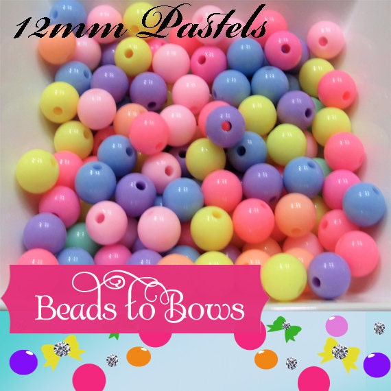12mm Bubblegum Beads, Chunky Necklace Beads, Acrylic Bubblegum Beads, Bubble Gum Beads, Chunky Bead Supply, Chunky 12mm Bead With 3mm Hole