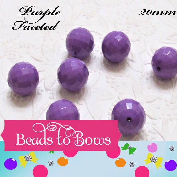 20mm Faceted Purple Disco Bubblegum Beads, Chunky Gumball Beads, Chunky Round Acrylic Beads, Chunky Bead Supply, Bubblegum Beadss