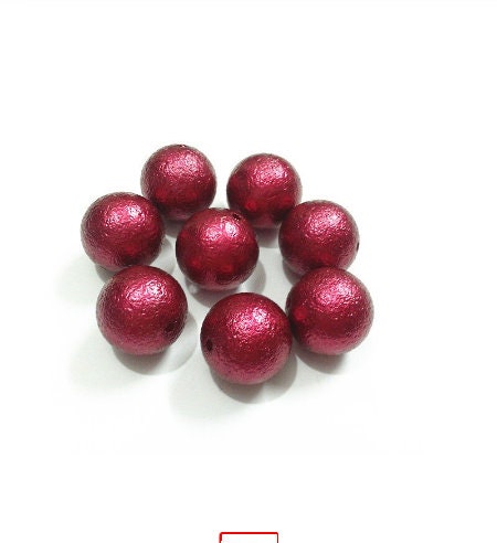 New 12mm Wrinkled Burgundy Pearls, Bubblegum Pearl Beads, Gumball Beads, Pearl Beads, Acrylic Beads, Beading Supply, Jewelry Supply