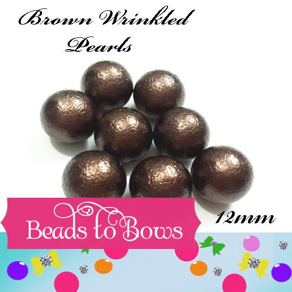 New 12mm Wrinkled Brown Pearls, Bubblegum Pearl Beads, Gumball Beads, Pearl Beads, Acrylic Beads, Beading Supply, Jewelry Supply