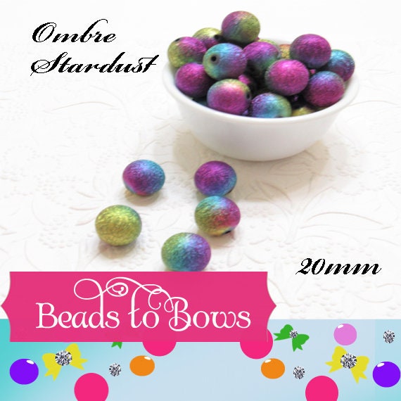 20mm Stardust Bubblegum Beads, Blue, Purple, Gold Stardust  Beads, Mermaid Bubblegum Bead, Chunky  Stardust Bead