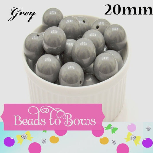 20mm Grey Bubblegum Beads,  Grey Bubblegum Beads, Gum Ball Beads, Chunky Bead Supply, Acrylic Bead