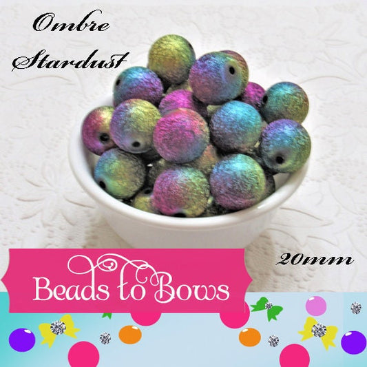 20mm Stardust Bubblegum Beads, Blue, Purple, Gold Stardust  Beads, Mermaid Bubblegum Bead, Chunky  Stardust Bead