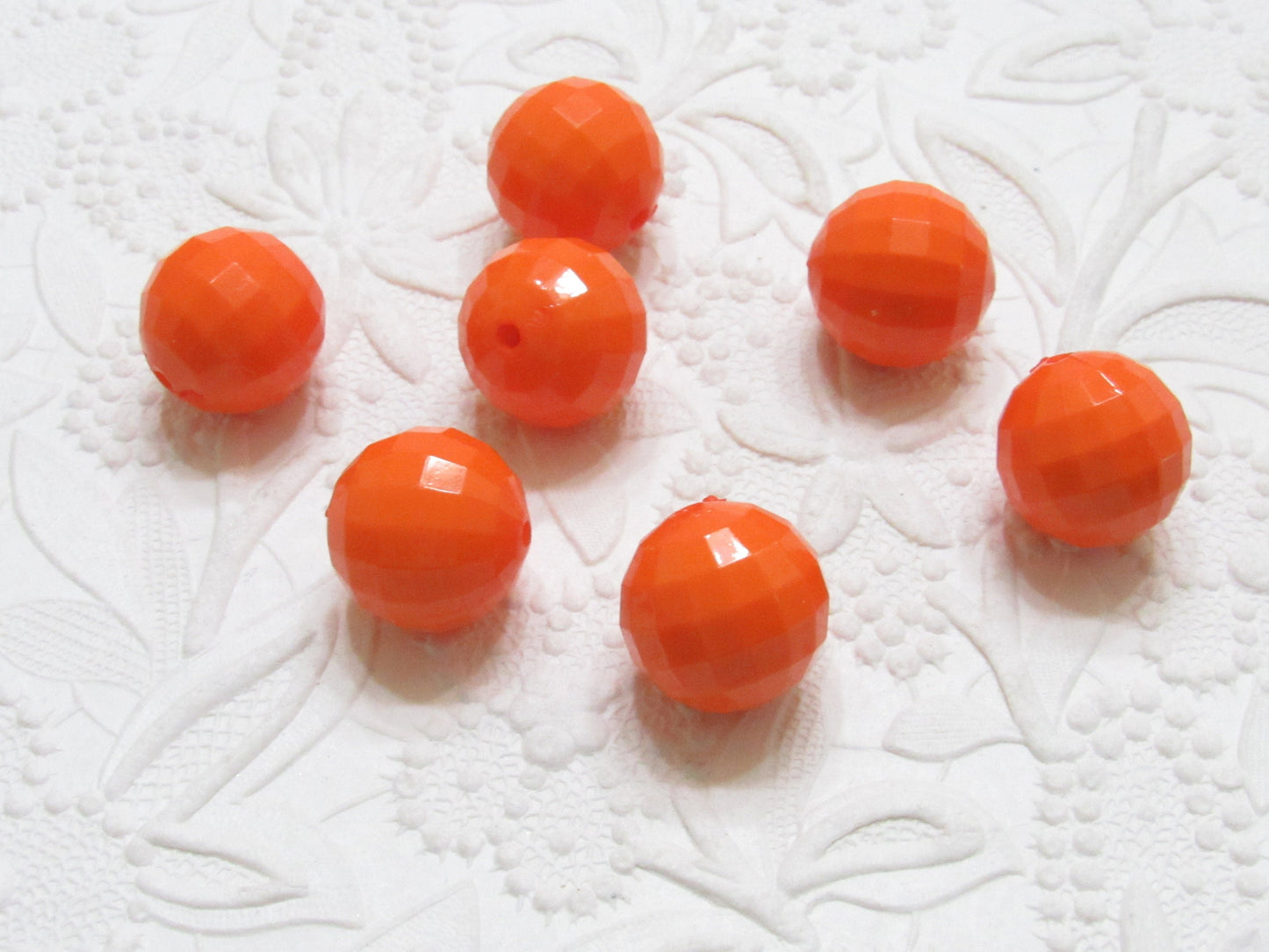 NEW 20mm Faceted Orange Disco Bubblegum Bead, Chunky Beads, Round Acrylic Beads, Chunky Bead Supply, Bubblegum Necklace Supply Beads