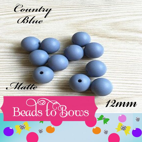 New 50 Matte 12mm Slate Blue  Bubblegum Beads, Gumball Beads, Round Beads, Bubblegum Beads, Beading Supply, Jewelry Supply