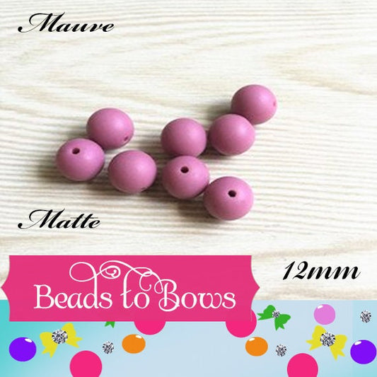 New 50 Matte 12mm Satin Finish Mauve Bubblegum Beads, Gumball Beads, Round Beads, Bubblegum Beads, Beading Supply, Jewelry Supply