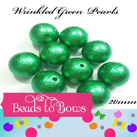 New 20mm Green Wrinkled Bubblegum Pearl Beads, Chunky Gumball Beads,  Round Wrinkled Pearls, Acrylic  Beads, Chunky Necklace Supply Bead,