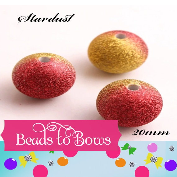 NEW 20mm Stardust Red, Silver, Gold Bubblegum Beads, Ombre Stardust  Beads, Bubblegum Bead, Chunky Stardust Bead