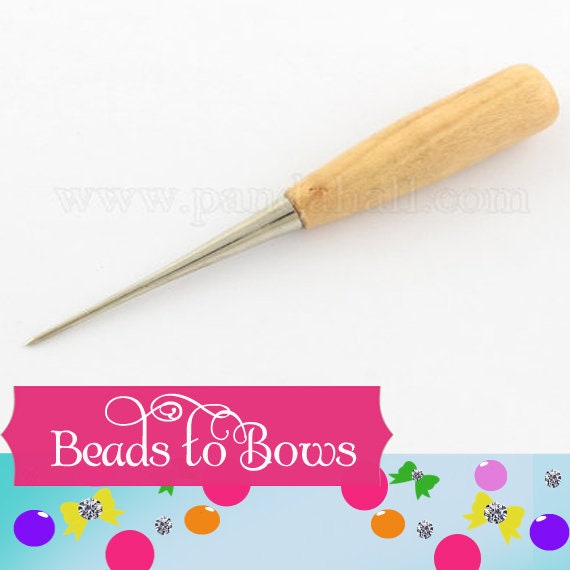 Jewelry Tool, Stainless Steel Bead Awls, with Wood Handle, BurlyWood, 120x16mm; Pin: 0.55~9.2mm, Pearl Knotting and Beaders Awl