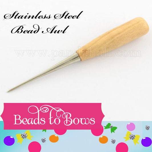 Jewelry Tool, Stainless Steel Bead Awls, with Wood Handle, BurlyWood, 120x16mm; Pin: 0.55~9.2mm, Pearl Knotting and Beaders Awl