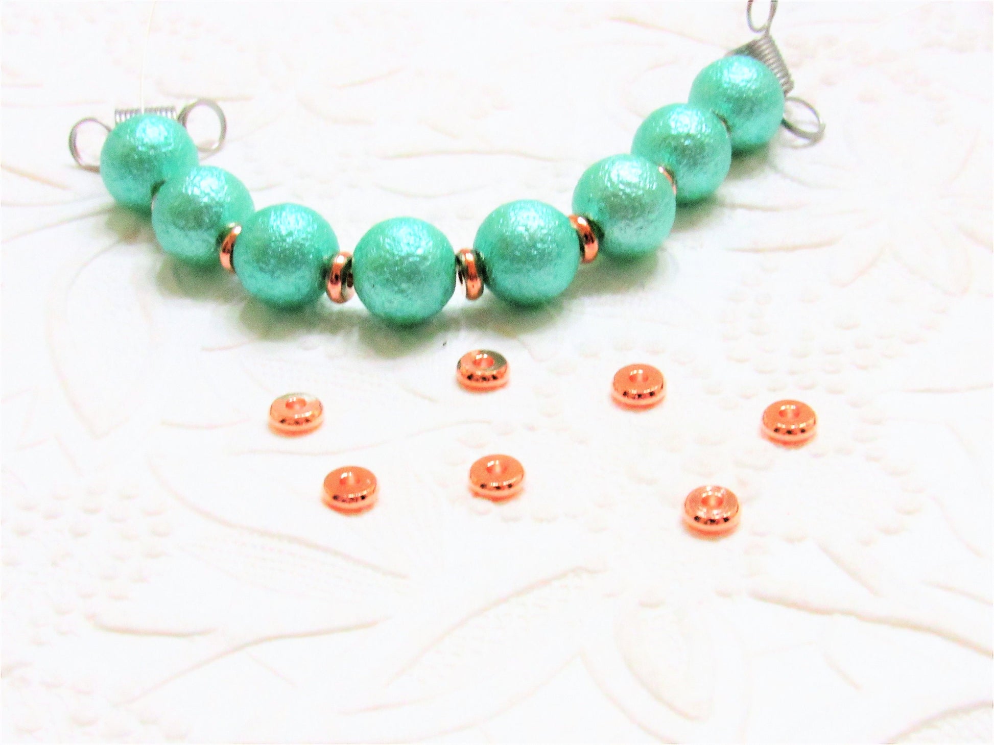 NEW 6.5mm Round Rose Gold Bead Spacers, 25 Count Bead Spacers, Disc Metal Spacer Beads, Rose Gold Jewelry Supply, Beading Supply