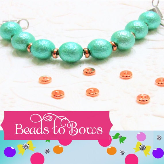 NEW 6.5mm Round Rose Gold Bead Spacers, 25 Count Bead Spacers, Disc Metal Spacer Beads, Rose Gold Jewelry Supply, Beading Supply