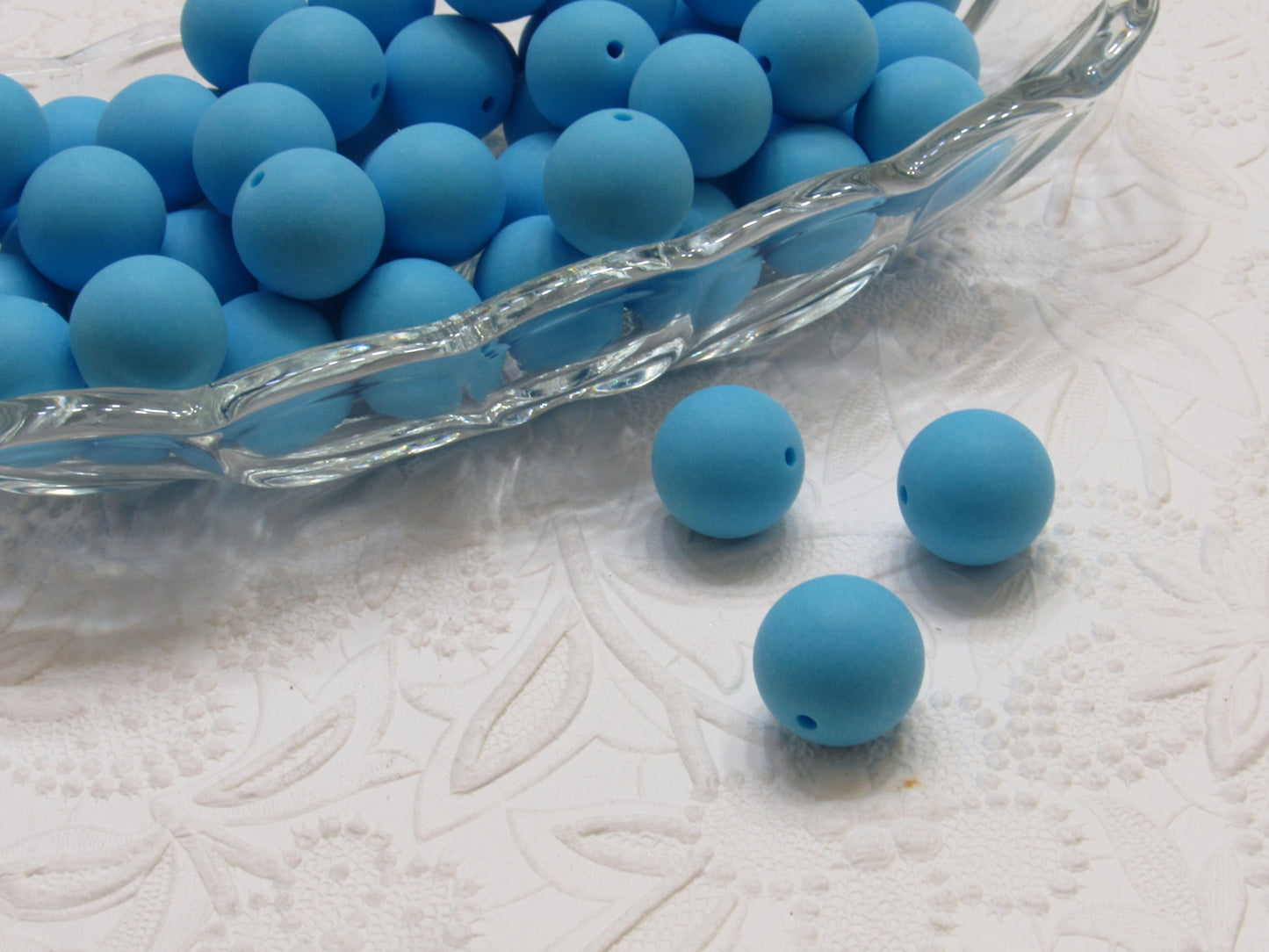 B Grade 20mm Matte Satin Turquoise Bubblegum Beads, Gumball Beads, Round Beads, Bubblegum Beads, Beading Supply, Jewelry Supply