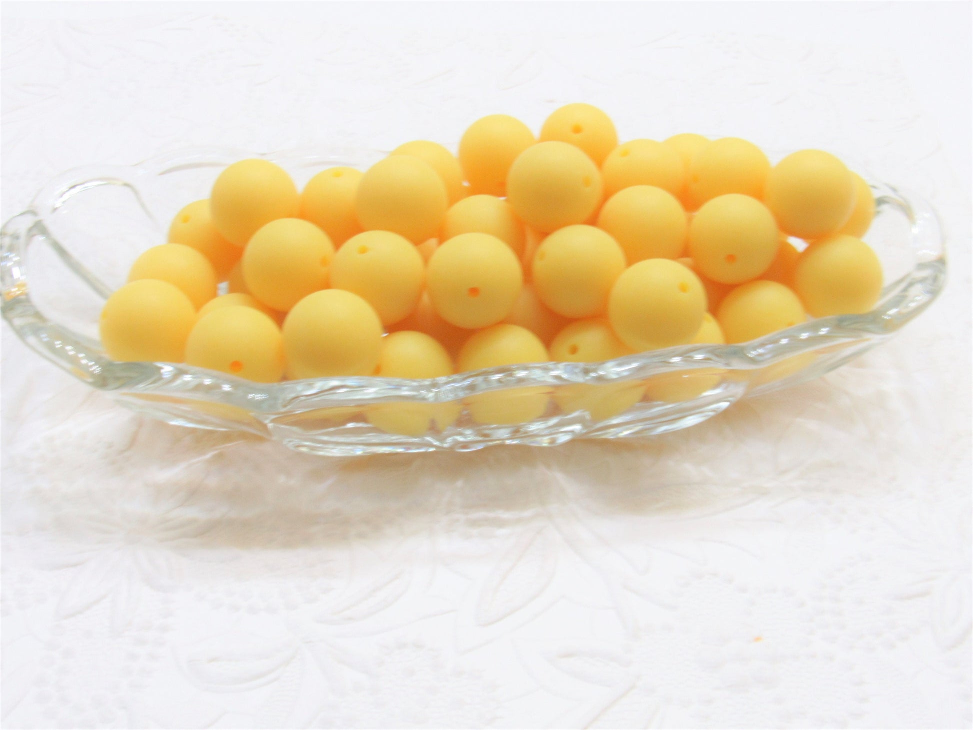 New 20mm Matte Satin Maize Bubblegum Beads, Gumball Beads, Round Beads, Bubblegum Satin Finish, Beading Supply, Dull Finish