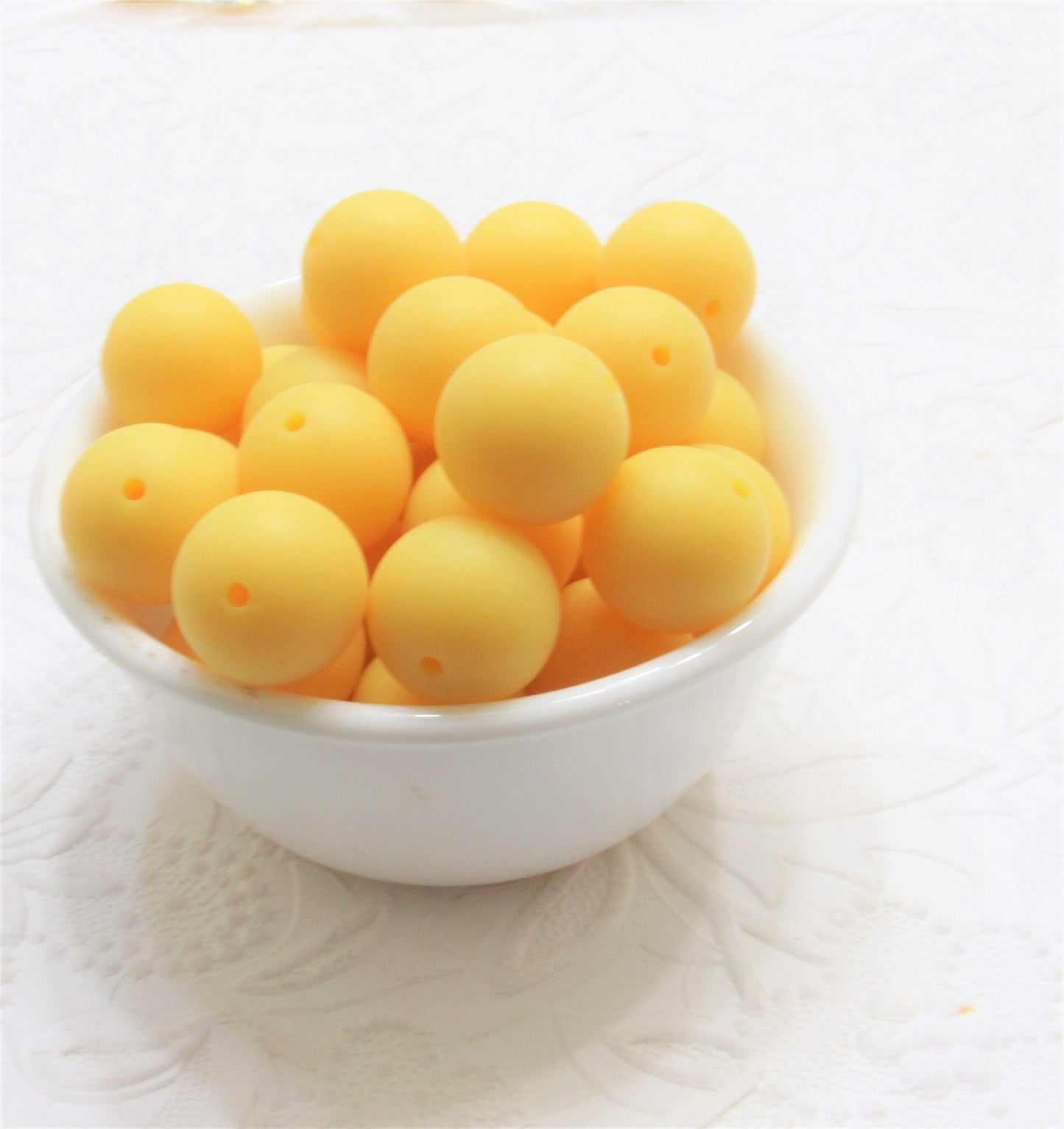 New 20mm Matte Satin Maize Bubblegum Beads, Gumball Beads, Round Beads, Bubblegum Satin Finish, Beading Supply, Dull Finish