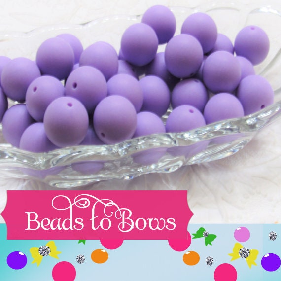 New 20mm Matte Satin Lavander  Bubblegum Beads, Gumball Beads, Round Beads, Bubblegum Satin Finish, Beading Supply