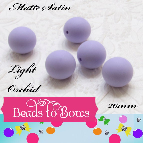 New 20mm Matte Satin Light Orchid Bubblegum Beads, Gumball Beads, Round Beads, Bubblegum Satin Finish, Beading Supply, Dull Finish