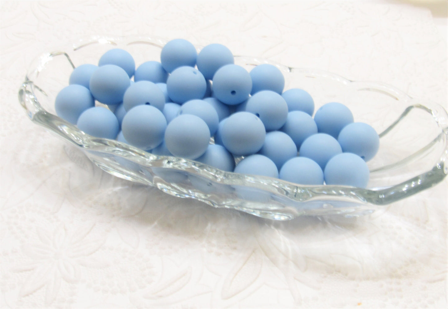 New 20mm Matte Satin Millennium Blue Bubblegum Beads, Gumball Beads, Round Beads, Bubblegum Satin Finish, Beading Supply, Jewelry Supply