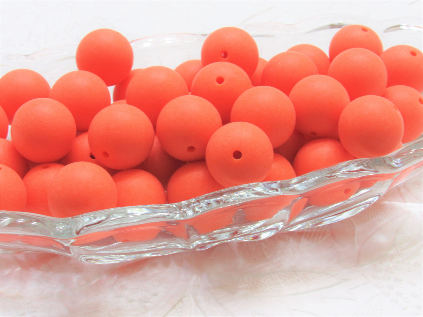 New 20mm Matte Satin Orange Bubblegum Beads, Gumball Beads, Round Beads, Bubblegum Satin Finish, Jewelry Supply