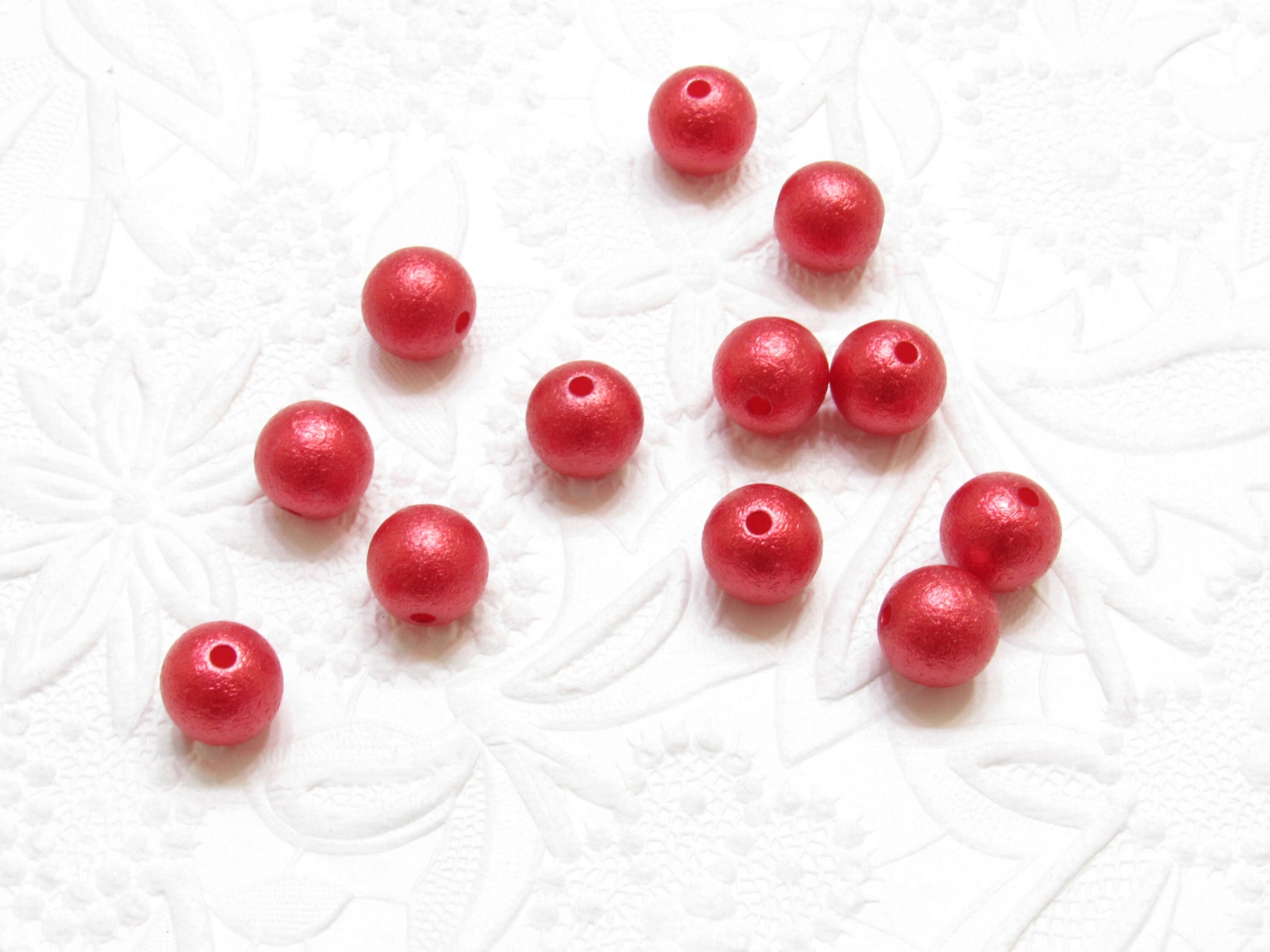 New 12mm Wrinkled Red Pearls, Bubblegum Pearl Beads, Gumball Beads, Pearl Beads, Acrylic Beads, Beading Supply, Jewelry Supply
