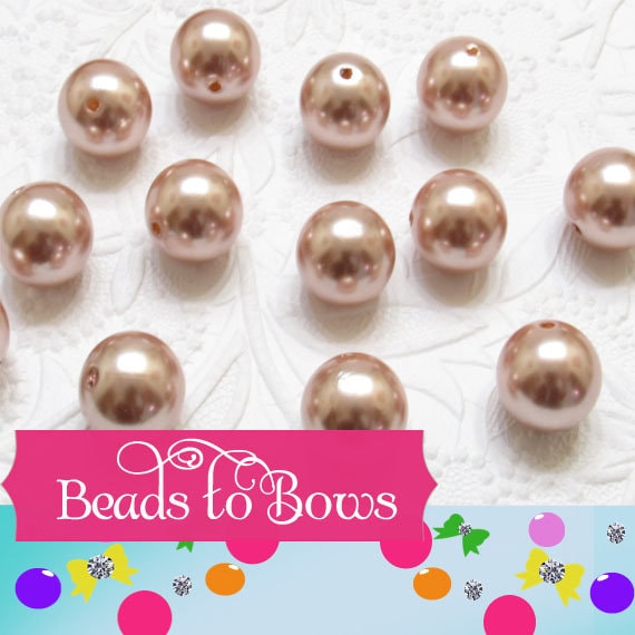 20mm Champaign Pearls, Bubblegum Pearls, Gumball Pearls, Round Acrylic Pearls, Chunky Necklace Bead Supply,