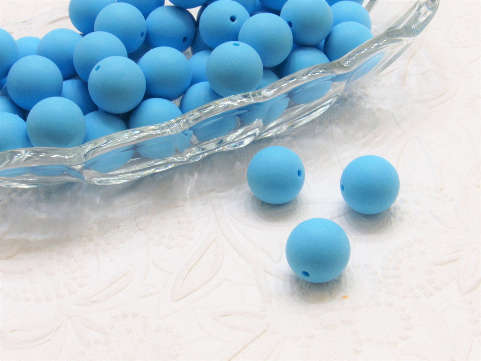 B Grade 20mm Matte Satin Turquoise Bubblegum Beads, Gumball Beads, Round Beads, Bubblegum Beads, Beading Supply, Jewelry Supply