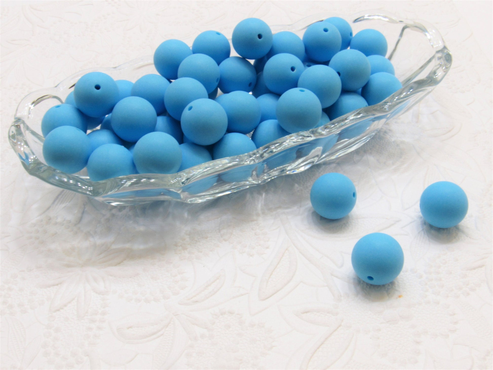 B Grade 20mm Matte Satin Turquoise Bubblegum Beads, Gumball Beads, Round Beads, Bubblegum Beads, Beading Supply, Jewelry Supply