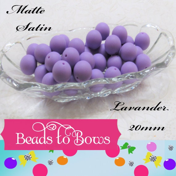 New 20mm Matte Satin Lavander  Bubblegum Beads, Gumball Beads, Round Beads, Bubblegum Satin Finish, Beading Supply