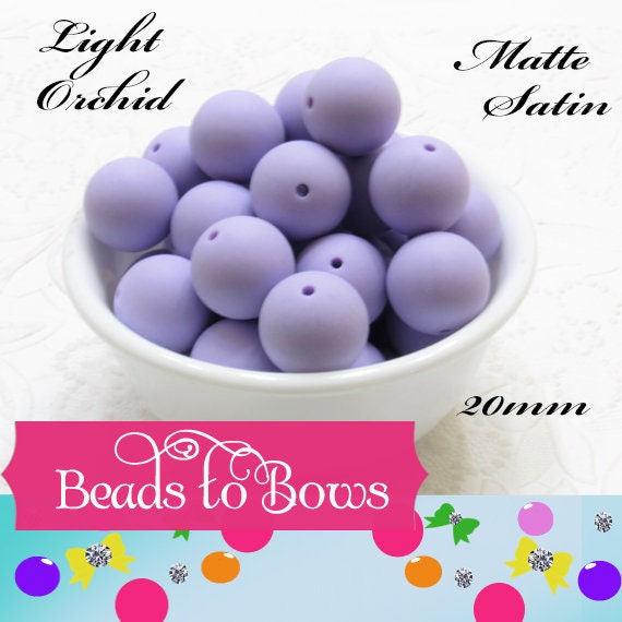 New 20mm Matte Satin Light Orchid Bubblegum Beads, Gumball Beads, Round Beads, Bubblegum Satin Finish, Beading Supply, Dull Finish