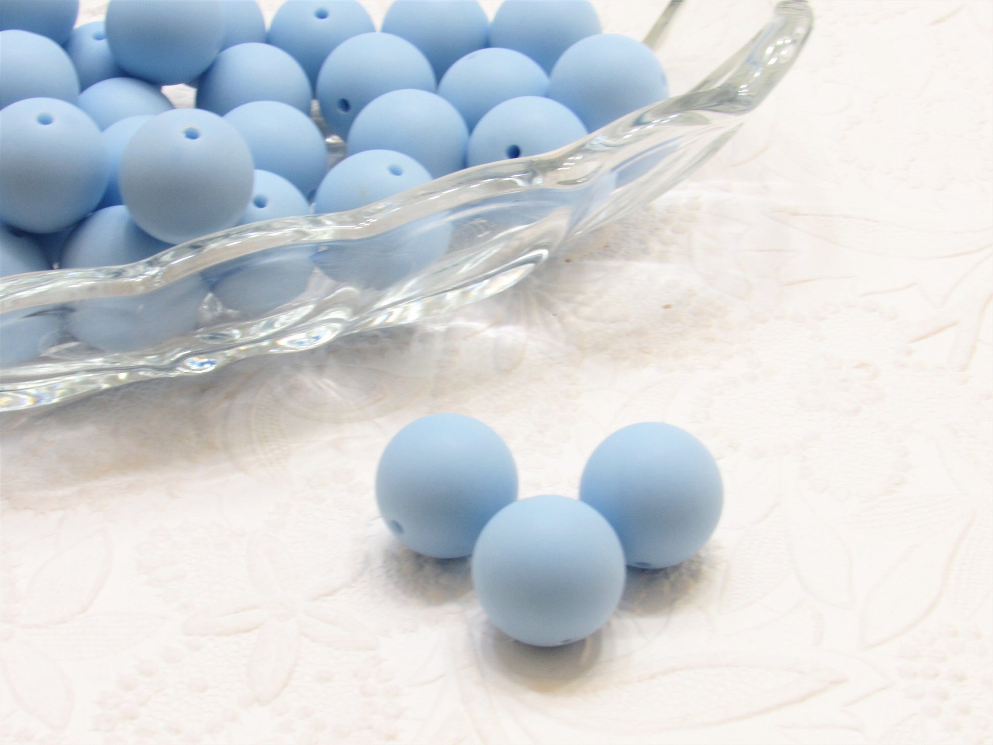 New 20mm Matte Satin Millennium Blue Bubblegum Beads, Gumball Beads, Round Beads, Bubblegum Satin Finish, Beading Supply, Jewelry Supply