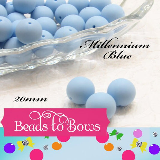 New 20mm Matte Satin Millennium Blue Bubblegum Beads, Gumball Beads, Round Beads, Bubblegum Satin Finish, Beading Supply, Jewelry Supply