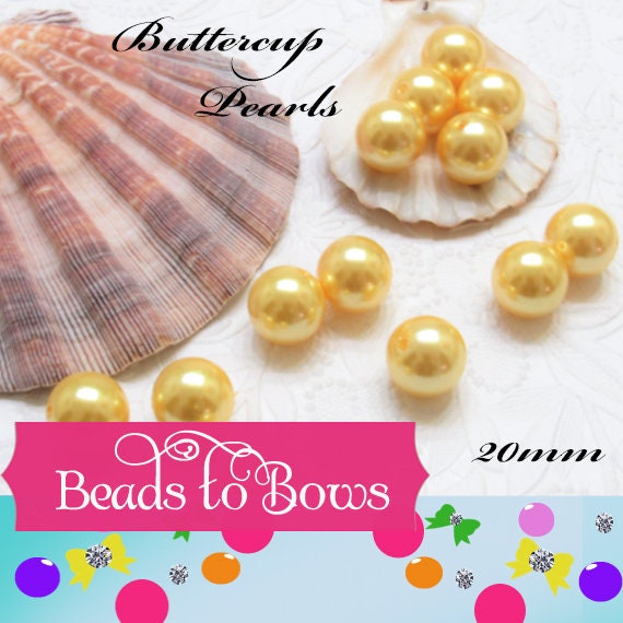 NEW 20mm Buttercup Pearls, Bubblegum Pearls, Gumball Pearls, Round Acrylic Pearls, Chunky Necklace Bead Supply,