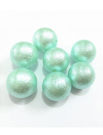 12mm Mint Green Wrinkled Bubblegum Pearl Beads, Chunky Gumball Beads,  Round Wrinkled Pearls, Acrylic  Beads, Chunky Necklace Supply Bead,
